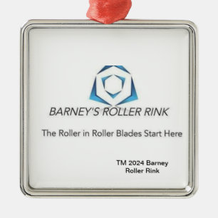 Barney Roller Rink Kerstmis 2024 Metalen Ornament