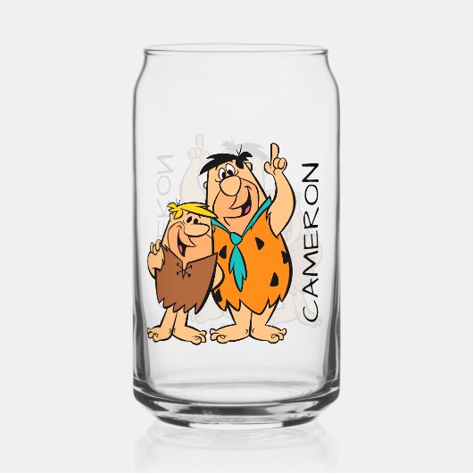 Barney Rubble en Fred Flintstone Blikvorm Glas (Voorkant)