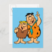 Barney Rubble en Fred Flintstone Briefkaart (Voorkant / Achterkant)