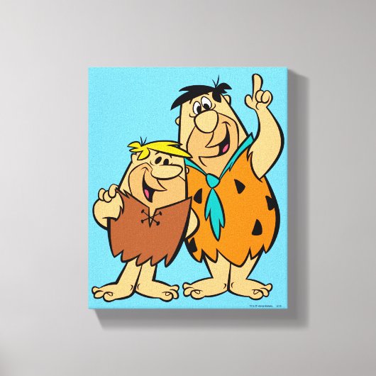 Barney Rubble en Fred Flintstone Canvas Afdruk (Voorkant)