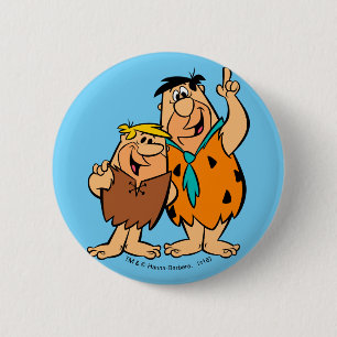 Barney Rubble en Fred Flintstone Ronde Button 5,7 Cm