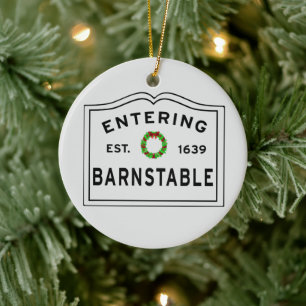 Barnstable, MA Holiday Wreater Keramisch Ornament