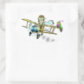 Barnstormer Bob en Bird Ovale Sticker (Tas)