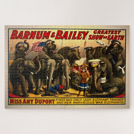Barnum Bailey Circus Illustration Art Old Legpuzzel (Horizontaal)