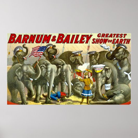 Barnum Bailey Elephants Poster (Voorkant)