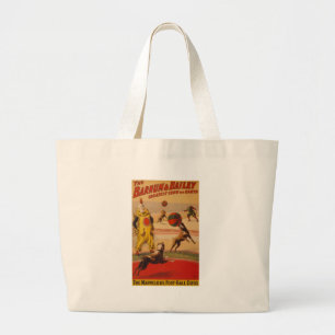 Barnum & Bailey Marvelous Foot ball-honden Grote Tote Bag