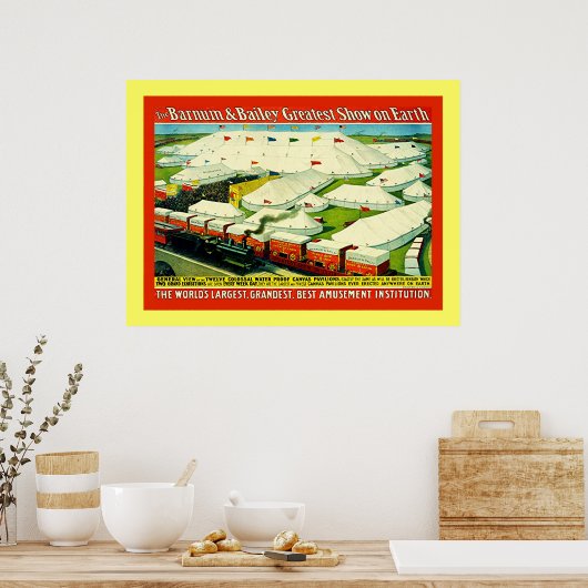 Barnum & Bailey ~ Poster du cirque Vintage (Cuisine)