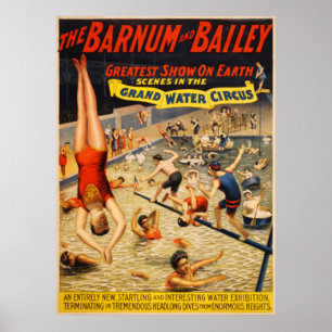 Barnum en Bailey Grand Water Circus 1895 Poster