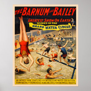  Barnum en Bailey Grand Water Circus Poster