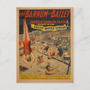 Barnum en Bailey Grand Water Circus Poster Briefkaart