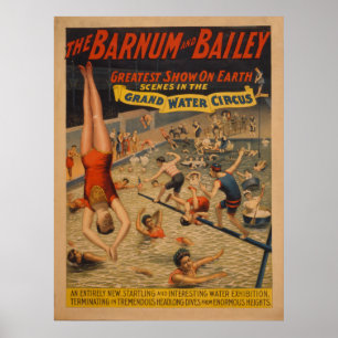 Barnum et affiche grande de cirque de l'eau de