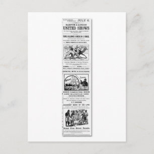 Barnum & London United Shows Ad Briefkaart