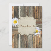 Barnwood avec Daiseys Invitation Modèle (Devant)