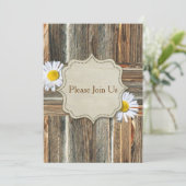 Barnwood avec Daiseys Invitation Modèle (Debout devant)