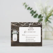 Barnwood bébé's breath mason jarres mariage RSVP (Debout devant)