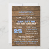 Barnwood Blue Eerste communie uitnodiging (Voorkant)