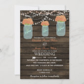 Barnwood, corail mason invitations mariage jarre (Devant)