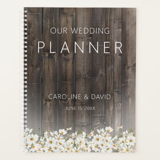 Barnwood en Daisies Rustic Wedding Planner (Voorkant)