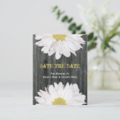Barnwood en Daisy Wedding Save The Date (Staand voorkant)