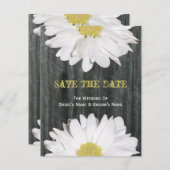 Barnwood en Daisy Wedding Save The Date (Voorkant / Achterkant)