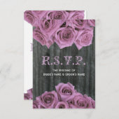 Barnwood en Roses Wedding RSVP (Voorkant / Achterkant)