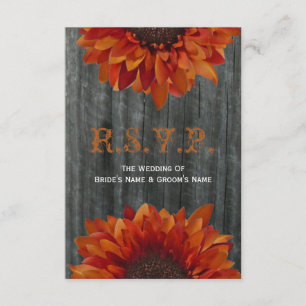 Barnwood et mariage de automne petit RSVP de