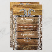 Barnwood, Lace Horseshoes Programme de mariage (Devant / Derrière)