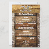 Barnwood, Lace Horseshoes Programme de mariage (Dos)