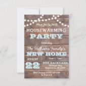 Barnwood Lights Aqua Houseéchauffement Invitations (Devant)