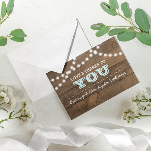Barnwood Lights Aqua Mariage Merci Note