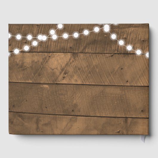 Barnwood Lights Aqua Quinceañera Guest Book Gastenboek (Achterkant)