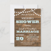Barnwood Lights Aqua Wedding Party Sm Invitation (Devant)