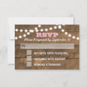 Barnwood Lights Bat mitzvah rose carte RSVP (Devant)