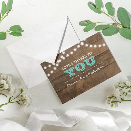 Barnwood Lights Confirmation Turquoise Merci Note