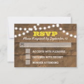 Barnwood Lights Gold Wedding Carte RSVP (Devant)