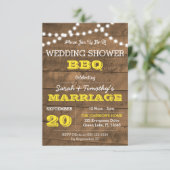 Barnwood Lights Gold Wedding Party Sm Invitation (Debout devant)