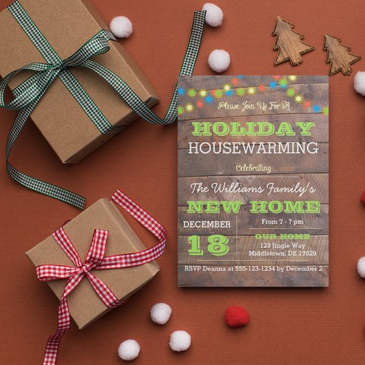 Barnwood Lights Holiday Houclier Invitation