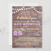 Barnwood Lights Lilac Bat mitzvah Invitation (Devant)