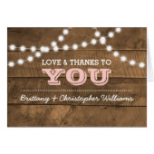 Barnwood Lights Mariage rose Merci Note (Devant Horizontal)