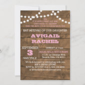 Barnwood Lights Pink B"H Invitation Bat mitzvah (Devant)