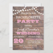 Barnwood Lights Pink Bachelorette Invitation (Devant)