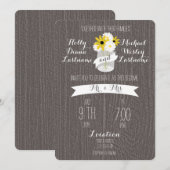 Barnwood & Mason Jar Wildflower Wedding Kaart (Voorkant / Achterkant)