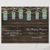 Barnwood mason jars, sage bloemen programma gevouw (Voorkant)