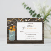 Barnwood metselaar val bruiloft RSVP 3.5 x 5 (Staand voorkant)