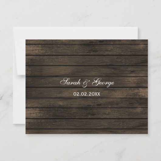 Barnwood oranges fleurs mâchoires mariage RSVP (Dos)