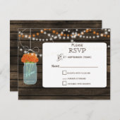 Barnwood oranges fleurs mâchoires mariage RSVP (Devant / Derrière)