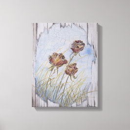 Barnwood Roses Canvas Afdruk