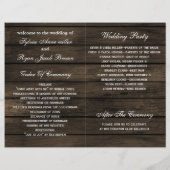 barnwood rustic fall bruiloft programma ' s gevouw (Achterkant)