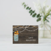 Barnwood Rustic herfst mason potjes gift registry Informatiekaartje (Staand voorkant)