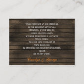 Barnwood Rustic herfst mason potjes gift registry Informatiekaartje (Achterkant)